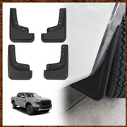 Muslogy front mud flap on Ranger showing precise fit and protection