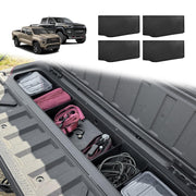 Muslogy front view of tailgate organizer showing neat compartments and tidy storage