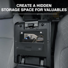Muslogy installed beneath Tacoma armrest offering discreet privacy benefit