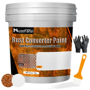MuzeFansi front can showing white 35oz label and benefit of rust conversion