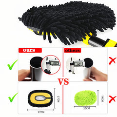 MVEQRRN brush with extended handle cleaning car roof for easier reach and safer posture