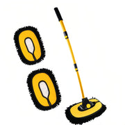 MVEQRRN front view of yellow curved car wash brush showing full kit and handle benefit