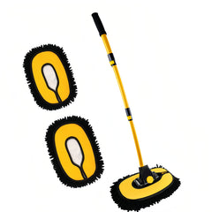 MVEQRRN front view of yellow curved car wash brush showing full kit and handle benefit
