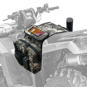 MYDAYS camo saddle bag front view showing compact storage benefit