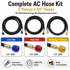 mytithger hose length comparison showing full 59-inch reach for easier access to components