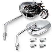 MZS chrome front view of mirror pair showing stylish oval design and improved visibility