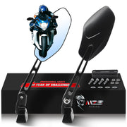 MZS front packaging showing black sportbike mirror, durable fit
