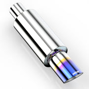 MZS front view polished exhaust tip showing clean finish and improved rear look