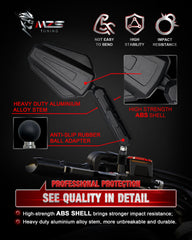 MZS HD glass arrow lens reflecting clear rear view for safer rides
