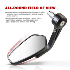 MZS convex mirror reflecting traffic to provide expanded rear vision
