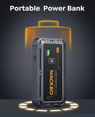 NACKEO LED flashlight modes close-up for illumination and SOS signaling