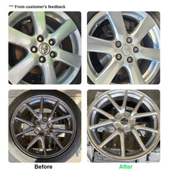 NADAMOO silvery finish on aluminum rim demonstrating refreshed metallic look benefit