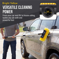 Nagpew bi-level bristles showing dual heights to reach seams and flat surfaces efficiently