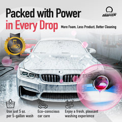 Nanoskin CHERRY SUDS being dispensed from a foam cannon for efficient cleaning