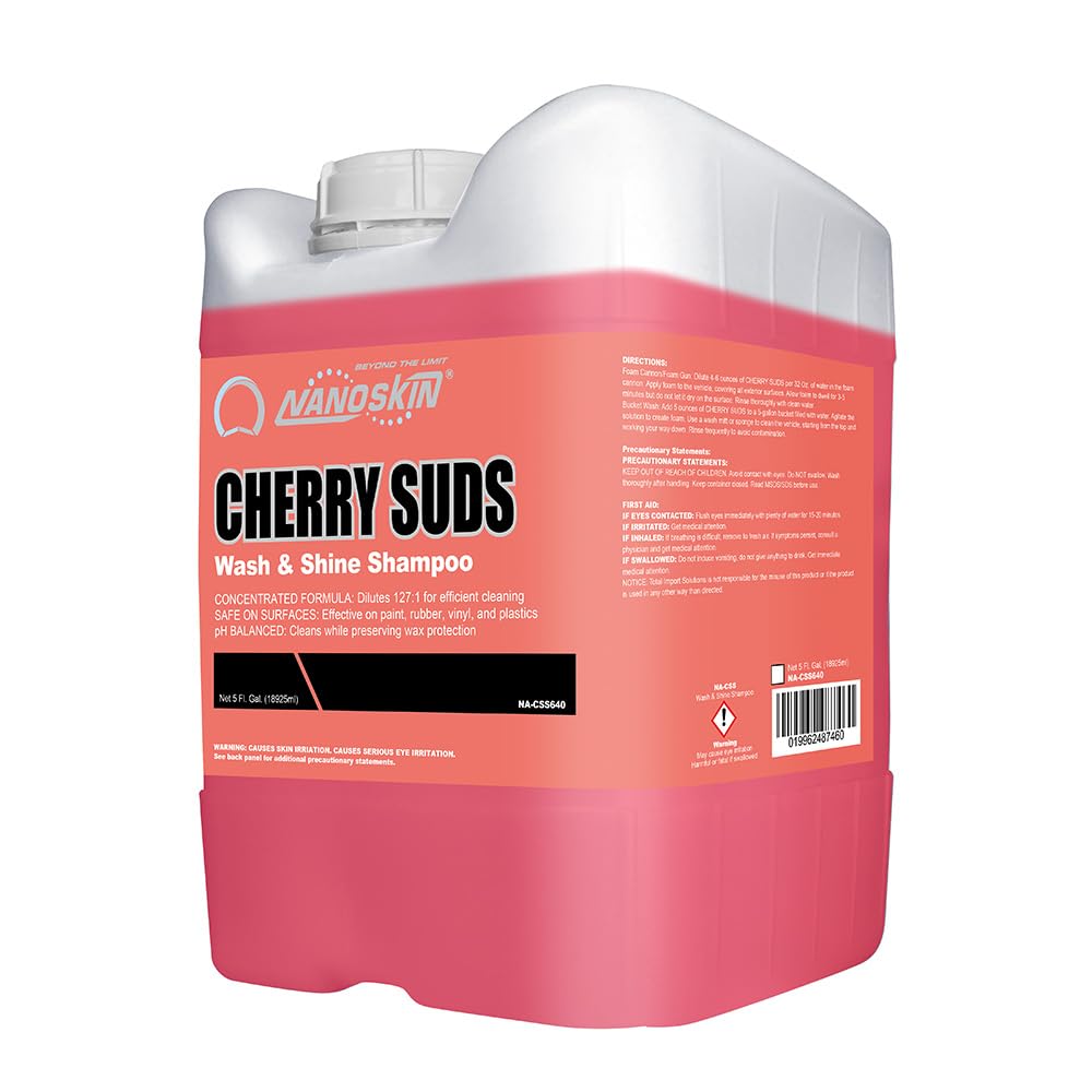 Nanoskin CHERRY SUDS front jug showing product and capacity benefits
