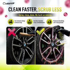 Nanoskin IRON FREE being applied to alloy wheel, removing brake dust and protecting wheel finish