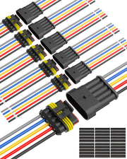 NAOEVO front view of 5 pin waterproof connector showing plug and socket benefits