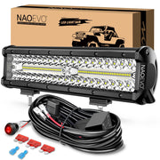 NAOEVO front view of 12-inch light bar showing compact bright output benefit