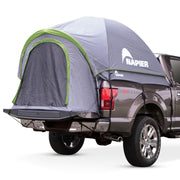 Napier tent front view mounted on truck showing protective coverage and quick access