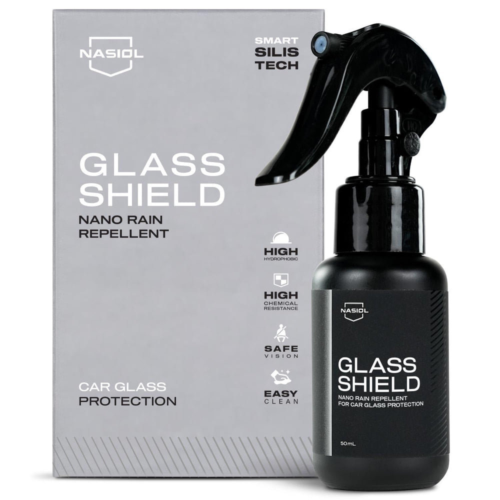Nasiol front packaging showing the complete GlasShield kit and benefit