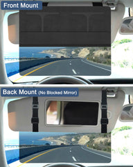 NAZZO installed on passenger visor for universal compatibility benefit