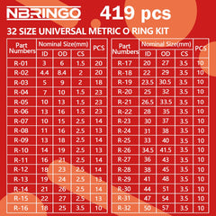 NBRINGO compartment organization with labeled sizes for fast selection