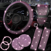 NBTEPEM front view of pink bling 8-piece set showcasing full contents and presentation