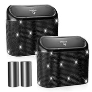 NBTEPEM front view of bling car trash can showing stylish organization
