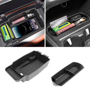 Neepiar front view of center console organizer showing neat storage benefit