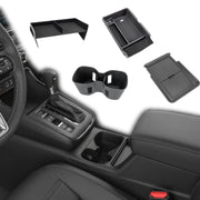 Neepiar front view of four console organizers showing neat storage benefits