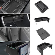 Neepiar front view showing four console organizers and neat fit benefit