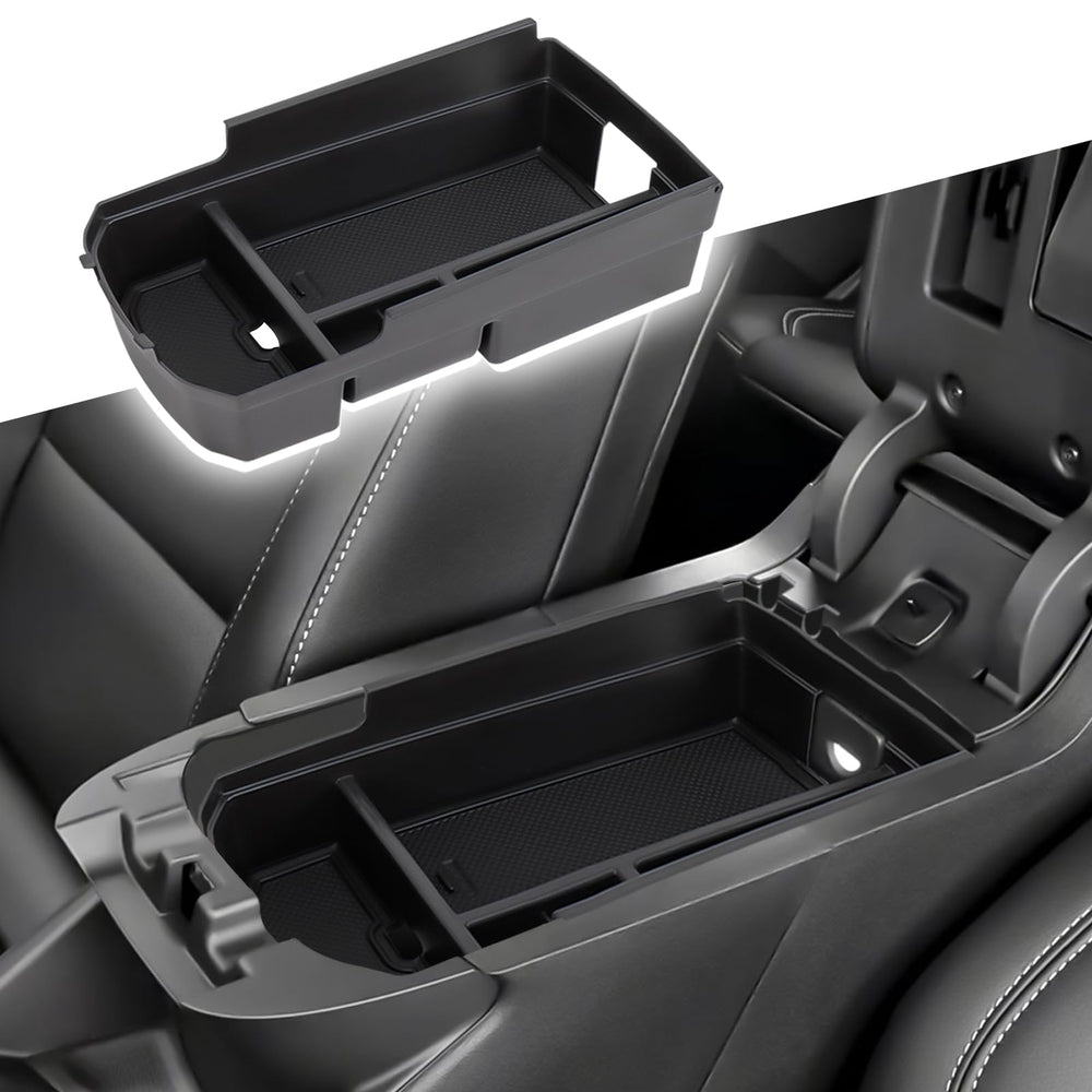 Neepiar front view of console organizer showing neat fit and quick access for Terrain