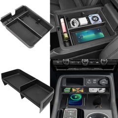 Neepiar front view installed in Pilot center console showing neat storage and easy access
