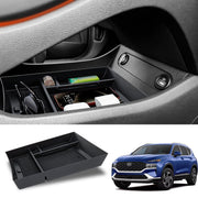 Neepiar front view of lower console tray showing tidy compartments and clean finish