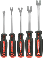 NEIKO front view of five-piece trim removal kit showing organized tools and packaging benefit durable storage