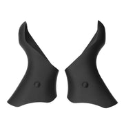 NELboNs front view of black brake lever hoods showing pair and packaging, highlights durability