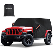 NEVERLAND front view on Jeep Wrangler showing snug fit and protection