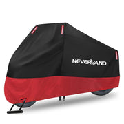 NEVERLAND front view of covered motorcycle, protects from rain