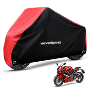 NEVERLAND front view covered motorcycle showing full protection