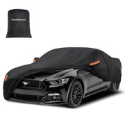 NEVERLAND front view of cover fitted on Mustang shows full protection and neat fit