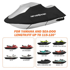 NEVERLAND side profile of covered PWC demonstrating secure hull coverage
