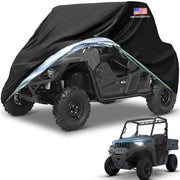 NEVERLAND UTV cover front view showing full-weather protection and snug fit
