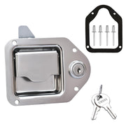 Newace paddle latch front plate showing corrosion-resistant finish and secure closure