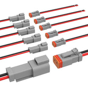 Newdeli Deutsch front packaging showing six sealed 2-pin connector sets and benefits
