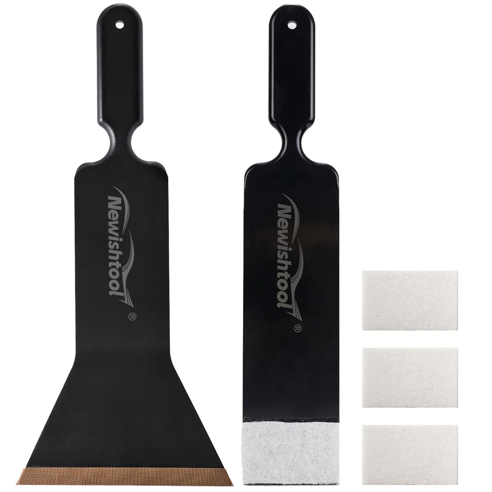 NEWISHTOOL bulldozer squeegee front view showing wide PTFE edge for smooth installs
