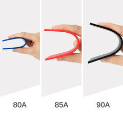 NEWISHTOOL close-up of three different blade edges for precise film smoothing