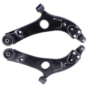 NewYall front control arm pair showing packaging and included hardware for easy replacement
