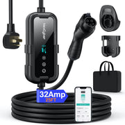 NexCyber front view showing compact charger and benefits of portability