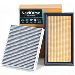 NexKamo front packaging showing both filters and clear fitment benefit