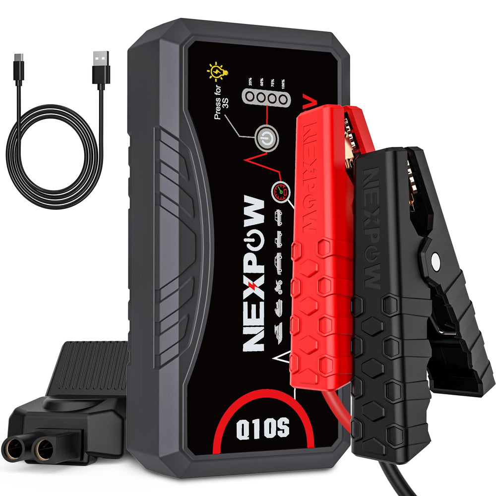 NEXPOW Q10S front view showing compact design and controls for reliable starts
